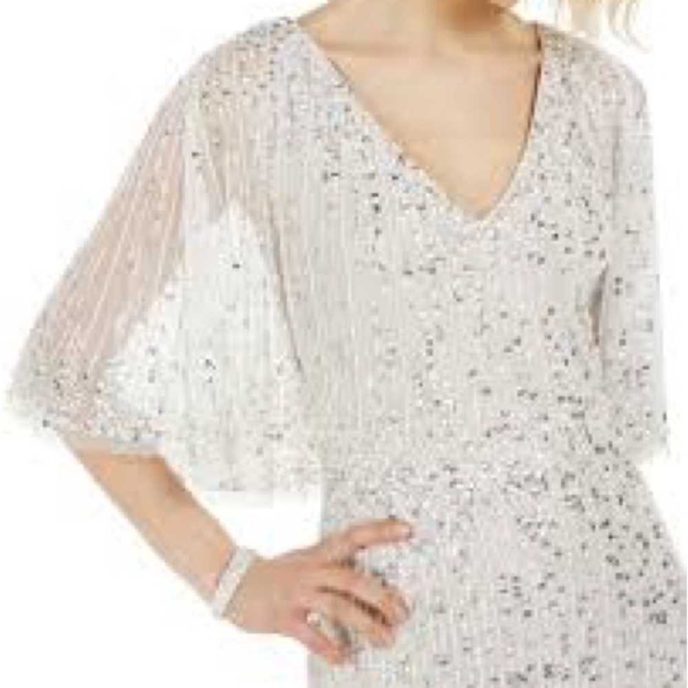 ✔️#63B Brand new with tags Adrianna Papell beaded capelet dress in I it Bscot - Picture 8 of 16